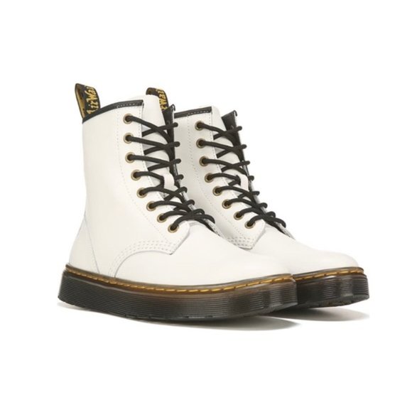 Dr. Martens Shoes - Dr. Marten White Leather Zavala Combat Boots